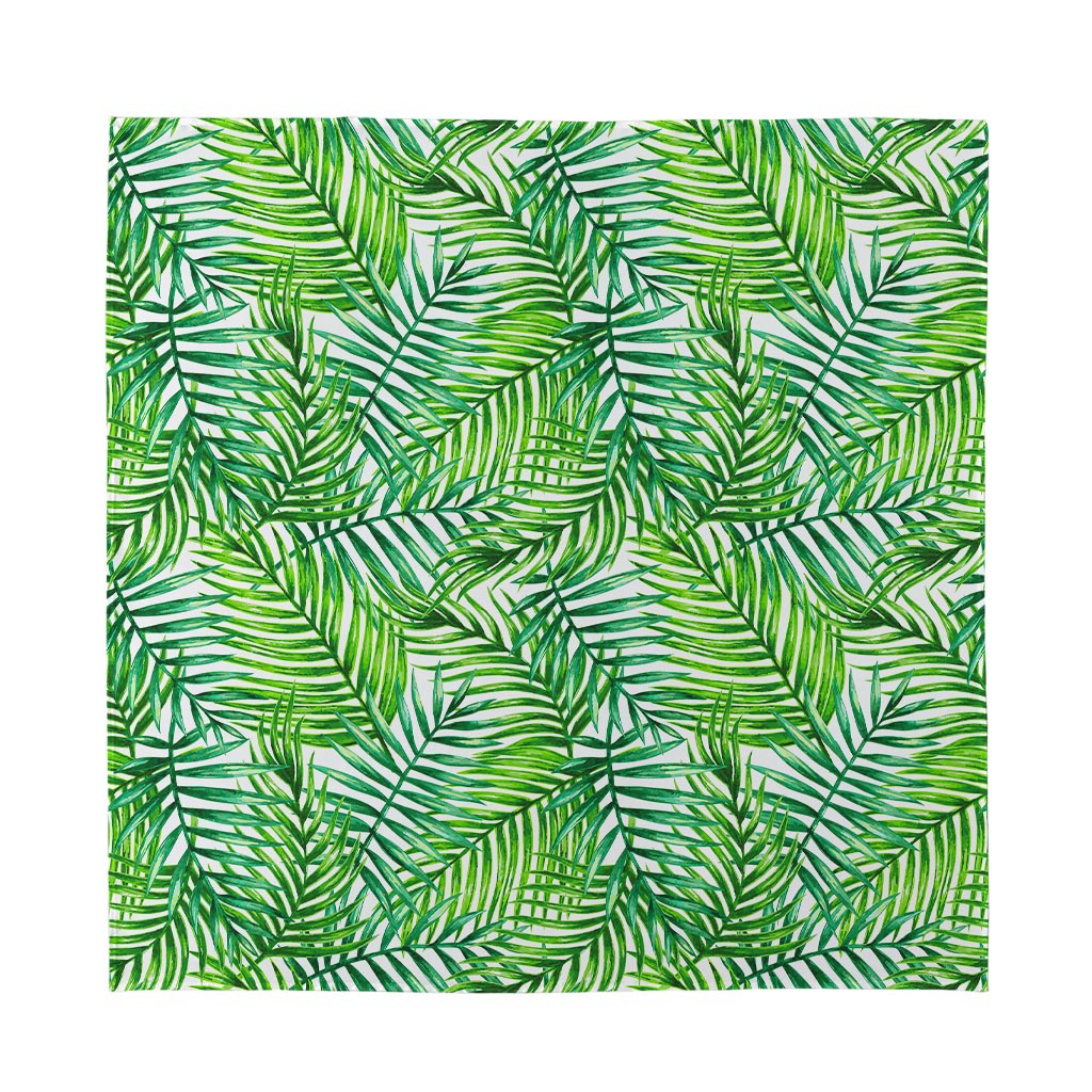 Exotic Tropical Leaf Pattern Print Silk Bandana