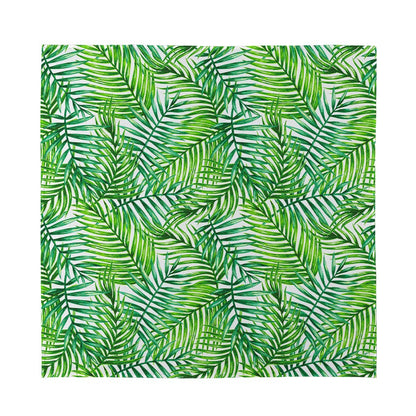 Exotic Tropical Leaf Pattern Print Silk Bandana