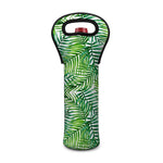 Exotic Tropical Leaf Pattern Print Single Neoprene Wine Tote