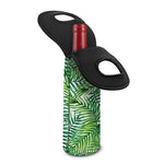Exotic Tropical Leaf Pattern Print Single Neoprene Wine Tote