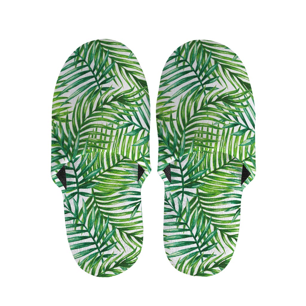 Exotic Tropical Leaf Pattern Print Slippers