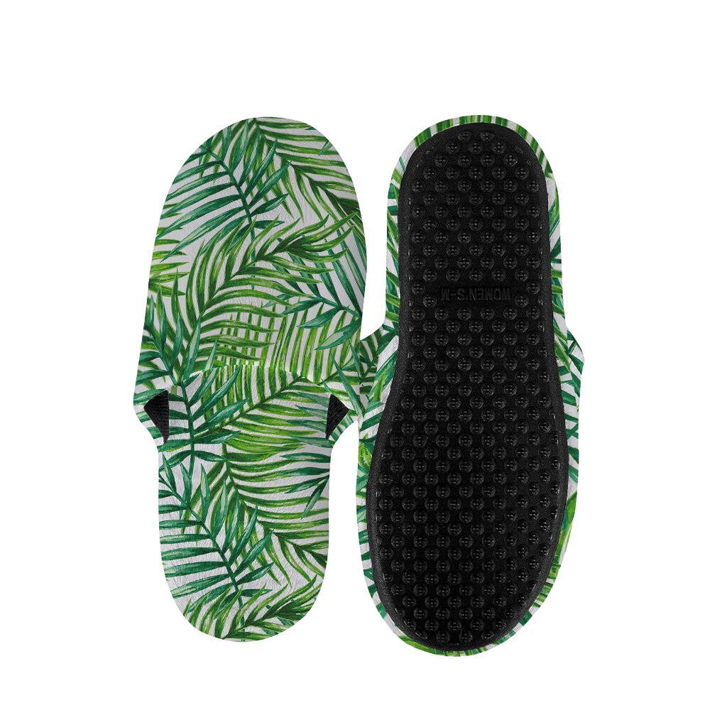 Exotic Tropical Leaf Pattern Print Slippers