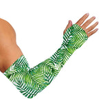 Exotic Tropical Leaf Pattern Print Sun Protection Arm Sleeves