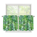 Exotic Tropical Leaf Pattern Print Tier Curtains