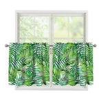 Exotic Tropical Leaf Pattern Print Tier Curtains