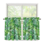 Exotic Tropical Leaf Pattern Print Tier Curtains