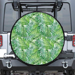 Exotic Tropical Leaf Pattern Print Tire Cover