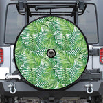 Exotic Tropical Leaf Pattern Print Tire Cover With Camera Hole
