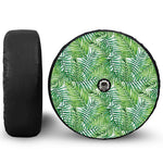 Exotic Tropical Leaf Pattern Print Tire Cover With Camera Hole
