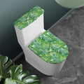 Exotic Tropical Leaf Pattern Print Toilet Lid And Tank Cover Set
