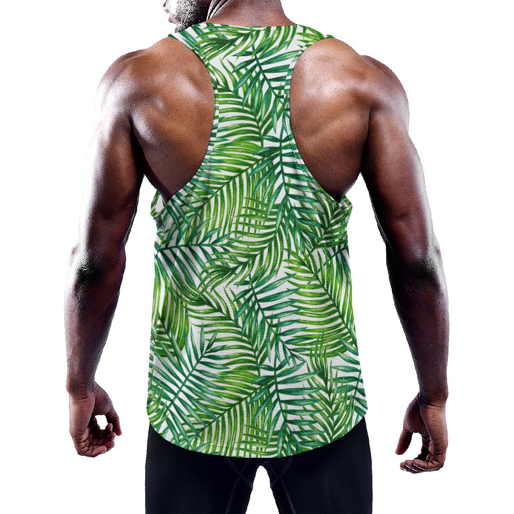 Exotic Tropical Leaf Pattern Print Training Tank Top