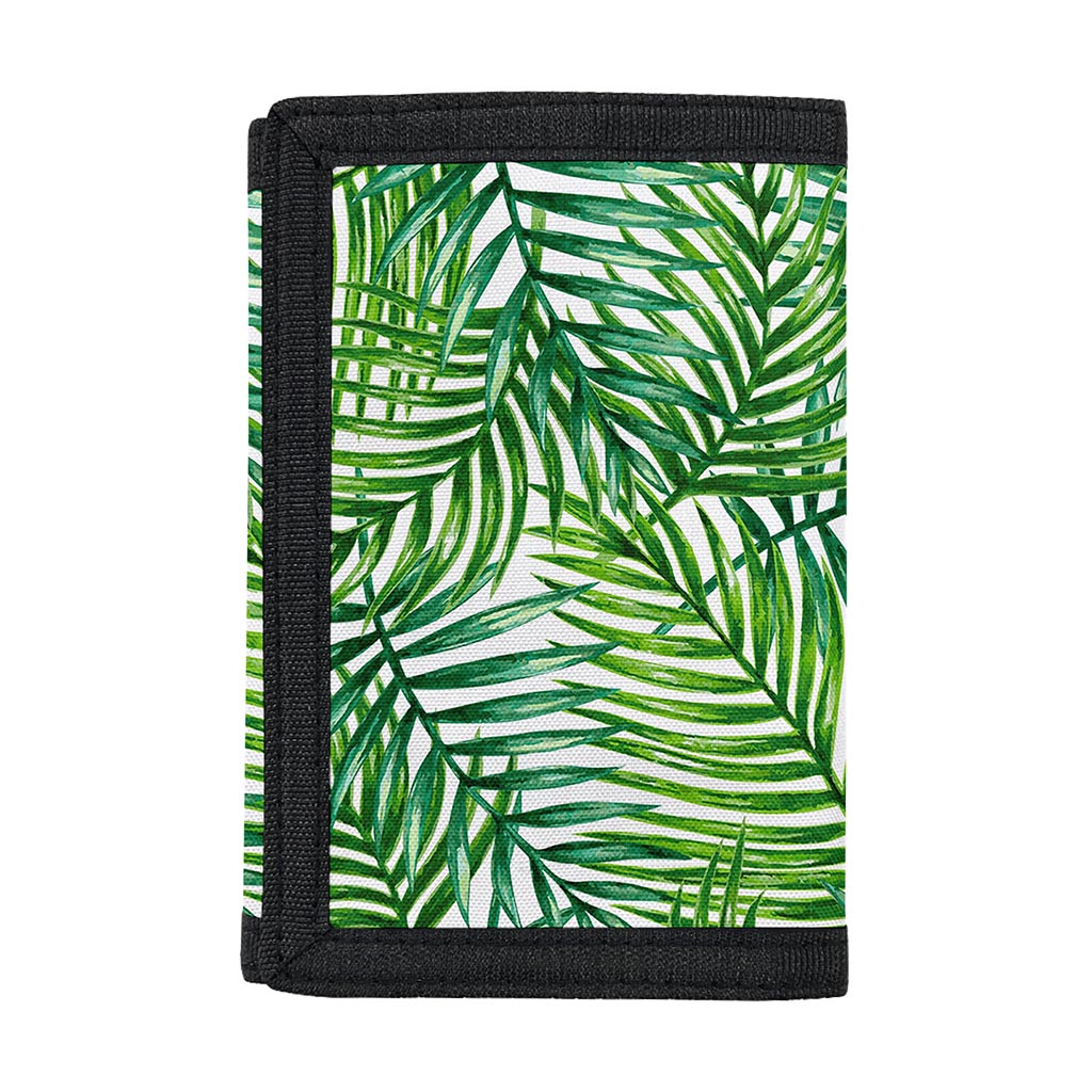 Exotic Tropical Leaf Pattern Print Trifold Wallet