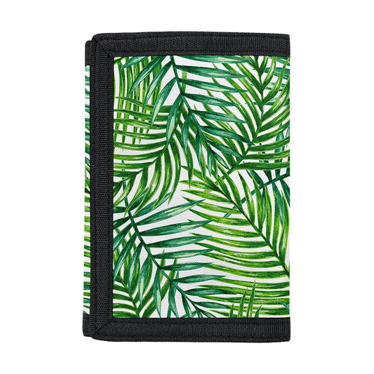 Exotic Tropical Leaf Pattern Print Trifold Wallet
