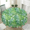 Exotic Tropical Leaf Pattern Print Waterproof Round Tablecloth