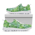 Exotic Tropical Leaf Pattern Print White Running Shoes