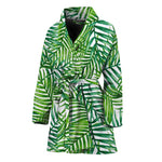 Exotic Tropical Leaf Pattern Print Women's Bathrobe