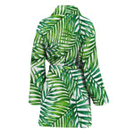 Exotic Tropical Leaf Pattern Print Women's Bathrobe