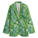Exotic Tropical Leaf Pattern Print Women's Blazer
