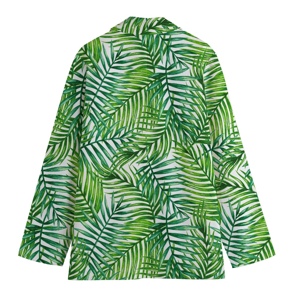 Exotic Tropical Leaf Pattern Print Women's Blazer