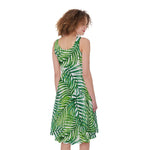 Exotic Tropical Leaf Pattern Print Women's Sleeveless Dress