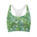 Exotic Tropical Leaf Pattern Print Women's Sports Bra