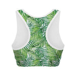 Exotic Tropical Leaf Pattern Print Women's Sports Bra