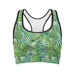 Exotic Tropical Leaf Pattern Print Women's Sports Bra