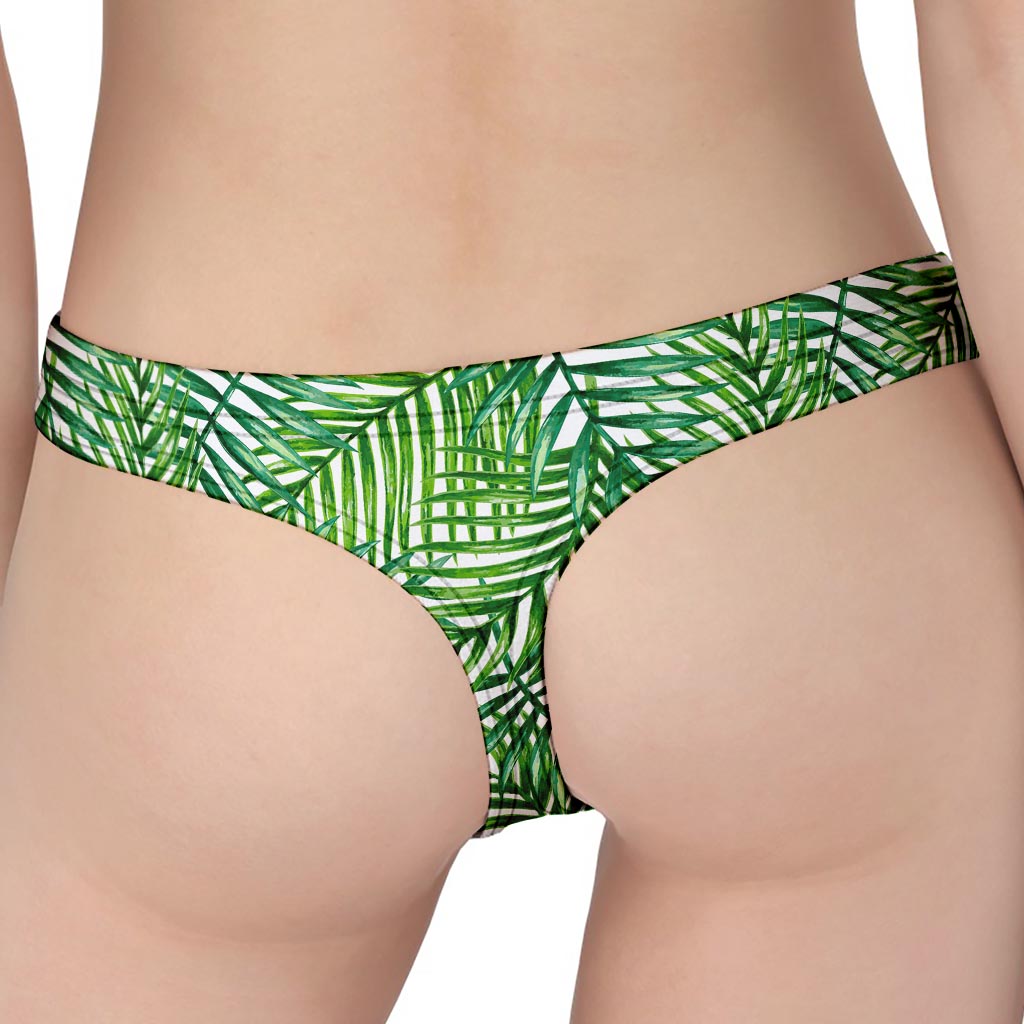 Exotic Tropical Leaf Pattern Print Women's Thong