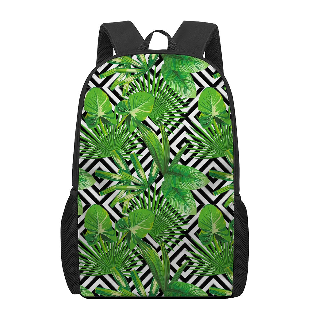 Exotic Tropical Leaves Pattern Print 17 Inch Backpack