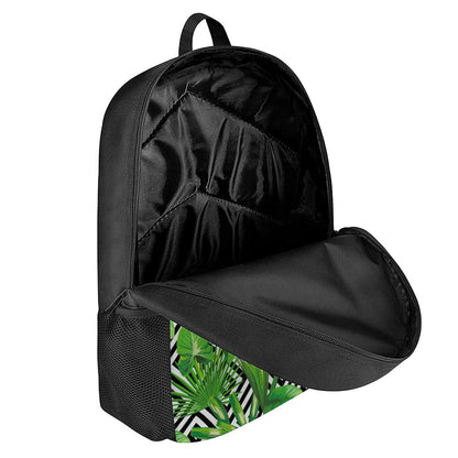 Exotic Tropical Leaves Pattern Print 17 Inch Backpack