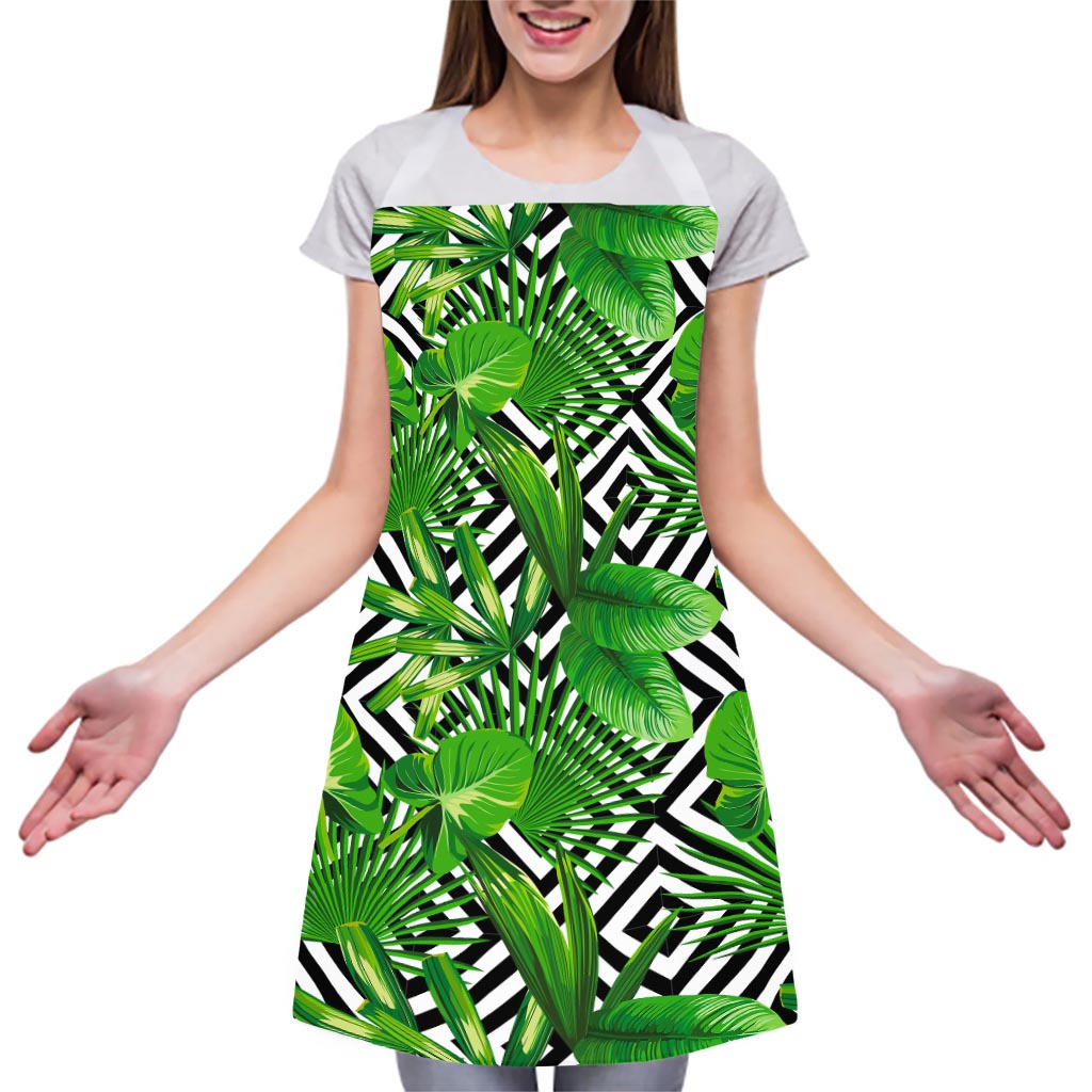 Exotic Tropical Leaves Pattern Print Adjustable Apron