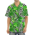 Exotic Tropical Leaves Pattern Print Aloha Shirt