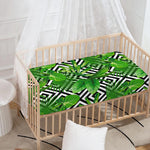 Exotic Tropical Leaves Pattern Print Baby Crib Sheet