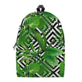 Exotic Tropical Leaves Pattern Print School Backpack