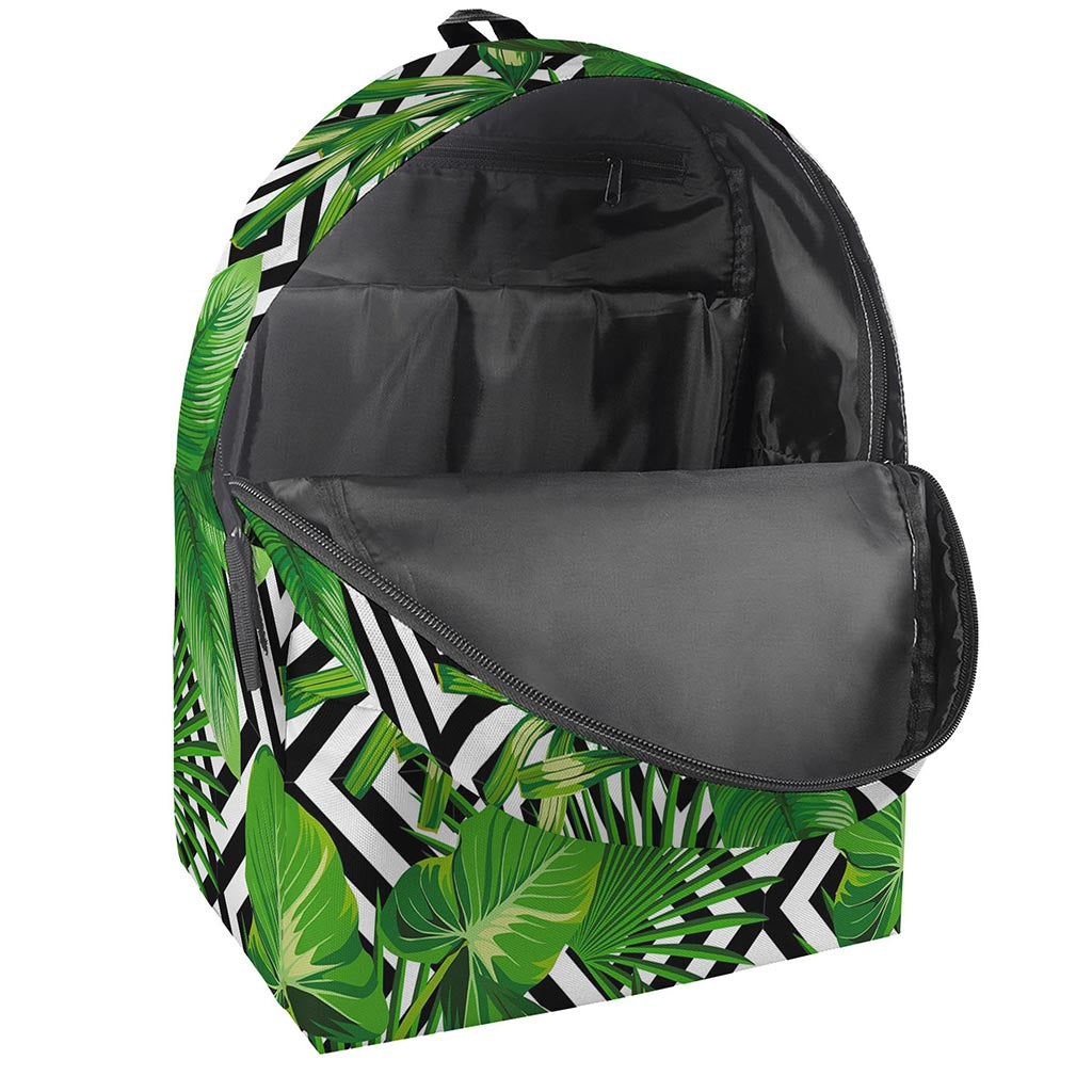 Exotic Tropical Leaves Pattern Print Backpack
