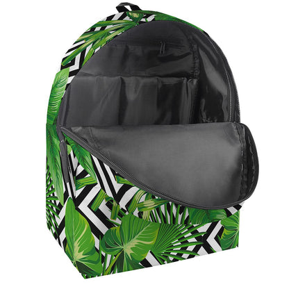 Exotic Tropical Leaves Pattern Print Backpack