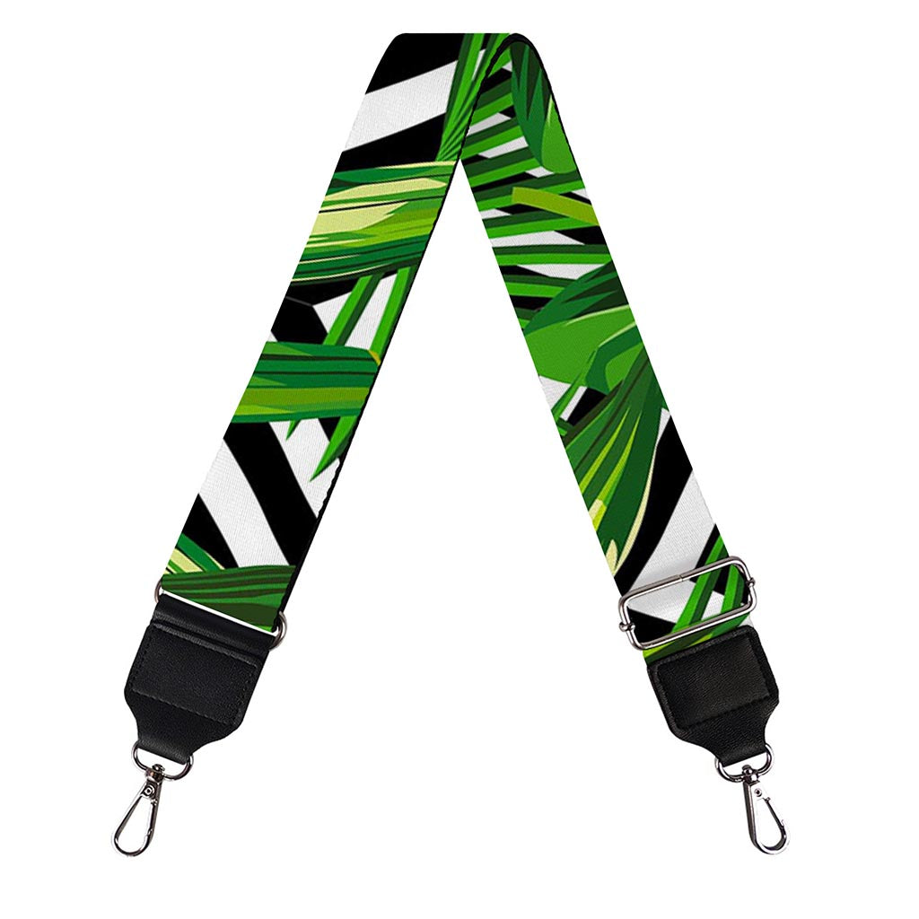 Exotic Tropical Leaves Pattern Print Bag Strap