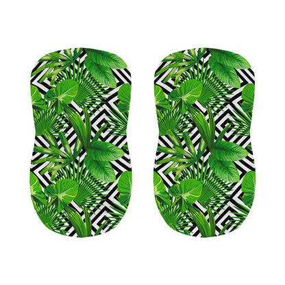 Exotic Tropical Leaves Pattern Print Bar Stool Covers