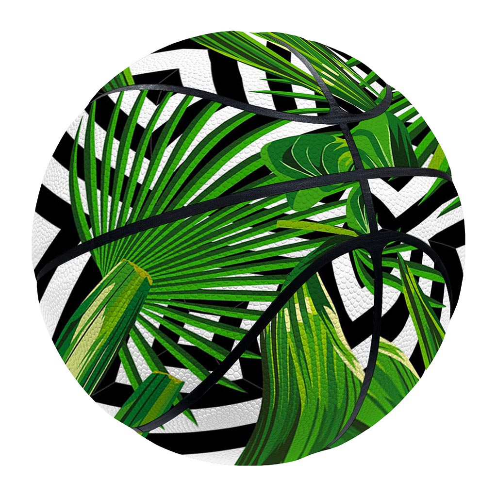 Exotic Tropical Leaves Pattern Print Basketball