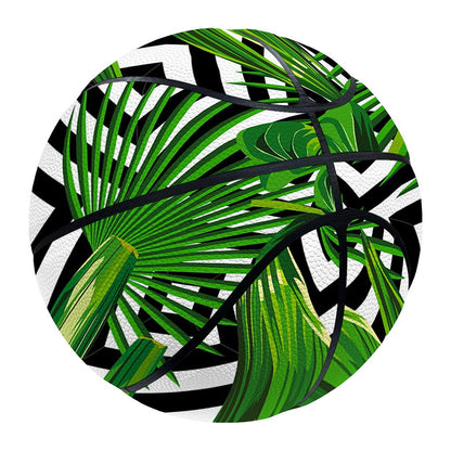 Exotic Tropical Leaves Pattern Print Basketball