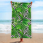 Exotic Tropical Leaves Pattern Print Beach Towel