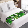 Exotic Tropical Leaves Pattern Print Bed Runner