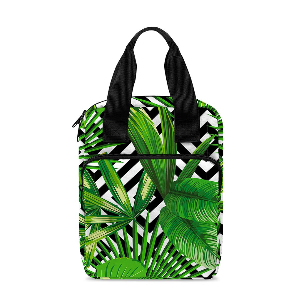 Exotic Tropical Leaves Pattern Print Bible Tote Bag