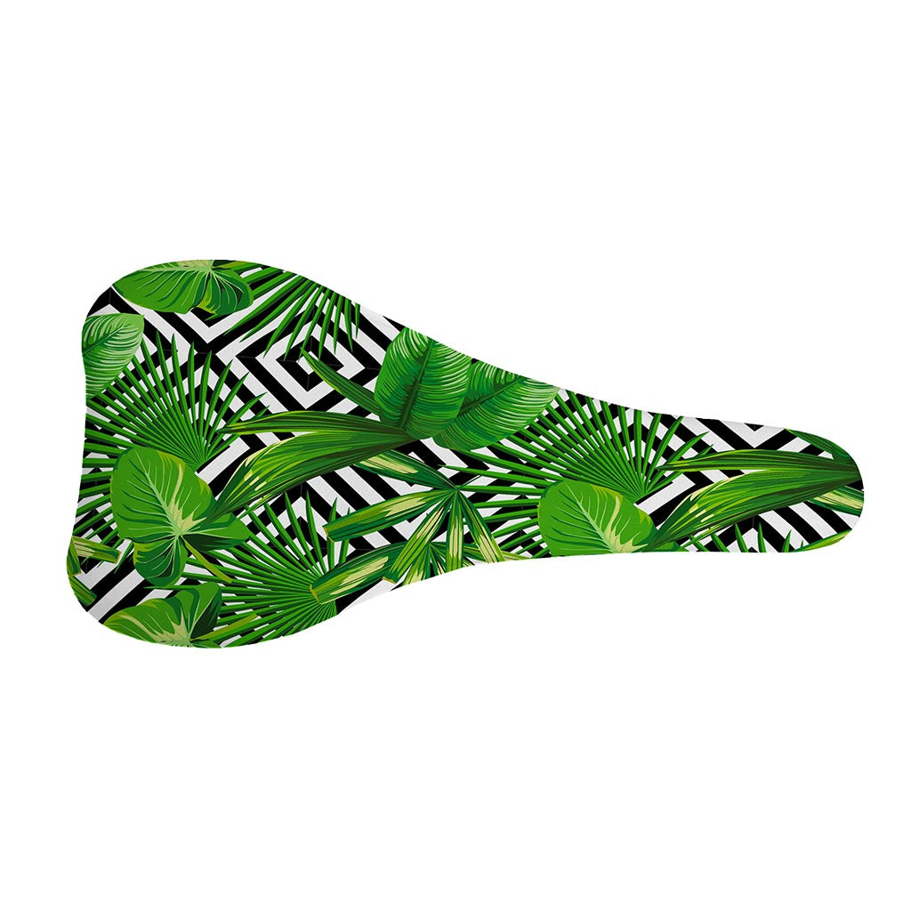 Exotic Tropical Leaves Pattern Print Bicycle Seat Cover