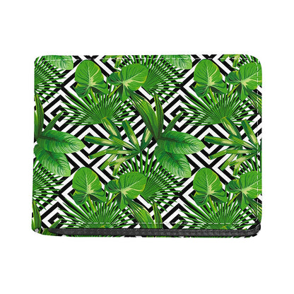Exotic Tropical Leaves Pattern Print Bifold Wallet