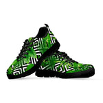 Exotic Tropical Leaves Pattern Print Black Running Shoes