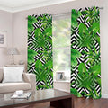 Exotic Tropical Leaves Pattern Print Dimout Grommet Curtains
