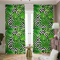 Exotic Tropical Leaves Pattern Print Dimout Pencil Pleat Curtains