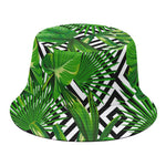 Exotic Tropical Leaves Pattern Print Bucket Hat