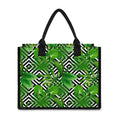 Exotic Tropical Leaves Pattern Print Canvas Tote Bag